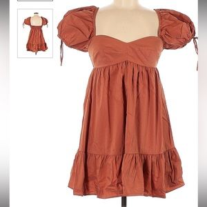 Olivaceous Burnt Orange Casual Dress